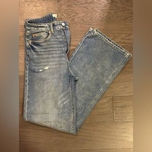 H&M high waist wide leg jeans and Zara MOM jeans